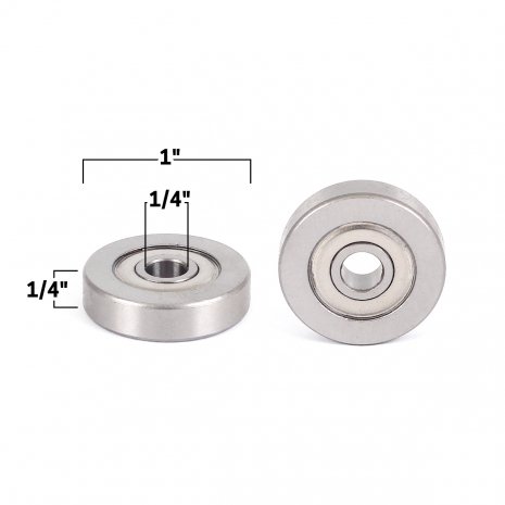 1" OD X 1/4" ID X 1/4" Height 1/4" Inner Diameter Shank Bearing - Yonico 10107