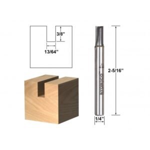 Solid Carbide Insert Straight Router Bit - 13/64" Dia. X 5/16" Length - 1/4" Shank - Yonico 14921q