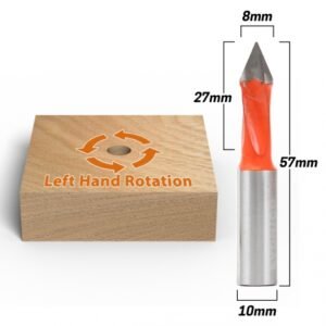 8mm Through Hole Boring Bit - Left Hand - 57mm Length - 10mm Shank - Yonico 42108L