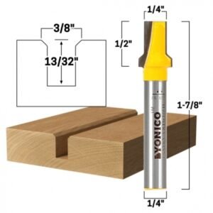 Straight with flange Jig Groove Router Bit - 1/4" Shank - Yonico 14009q